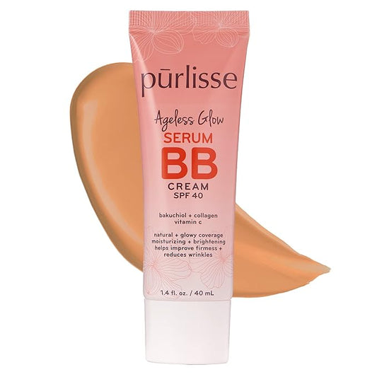 pūrlisse Ageless Glow Serum BB Cream SPF 40 Medium Tan 1.4oz