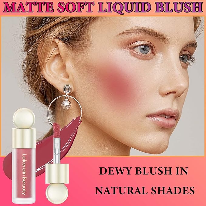 Matte Soft Liquid Blush,Waterproof Long Lasting Moisturizing Velvet Blushes Makeup（#05）