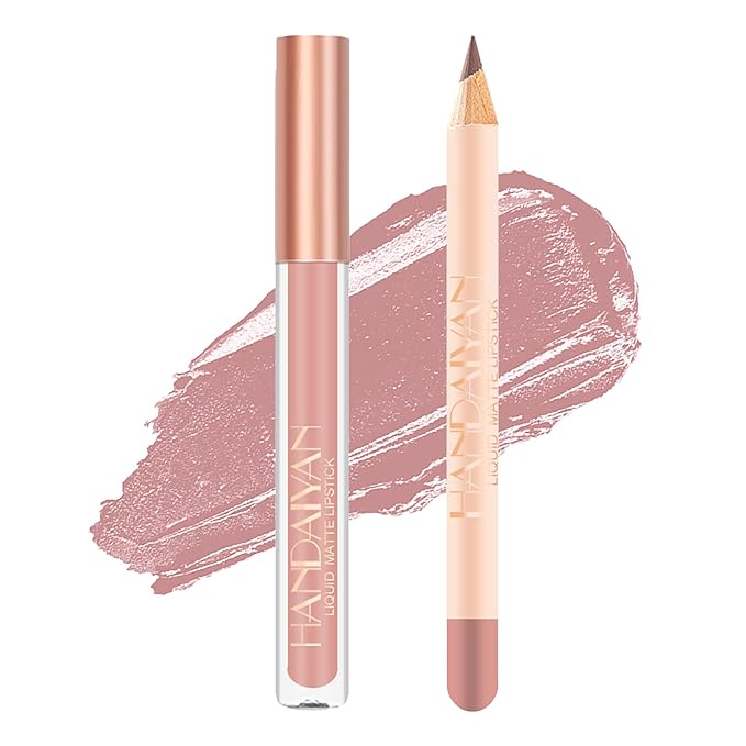 2Pcs Matte Nude Lip Liner Pencil and Lip Coverage