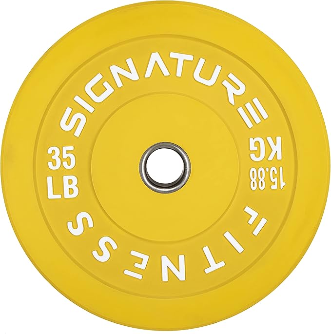 Signature Fitness 2" Olympic Bumper Plate Weight Plates 35LB Single,