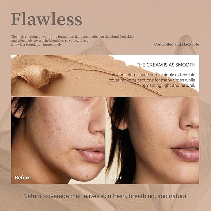 Multi-Use Foundation Stick Makeup with Brush,High Coverage Blendable Makeup Stick(#5)