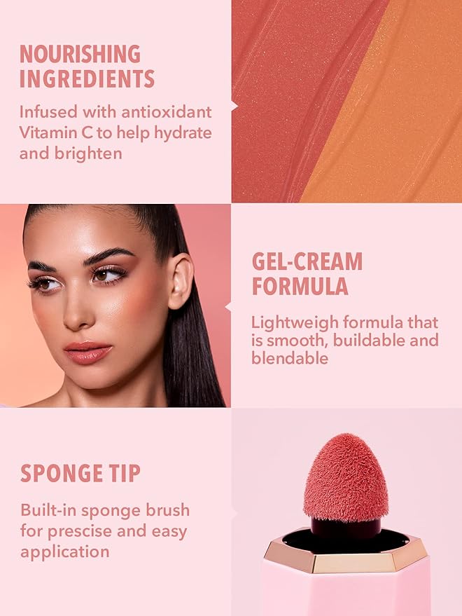 SHEGLAM Color Bloom Dayglow Liquid Blush Makeup for Cheeks Shimmer Finish - Float On