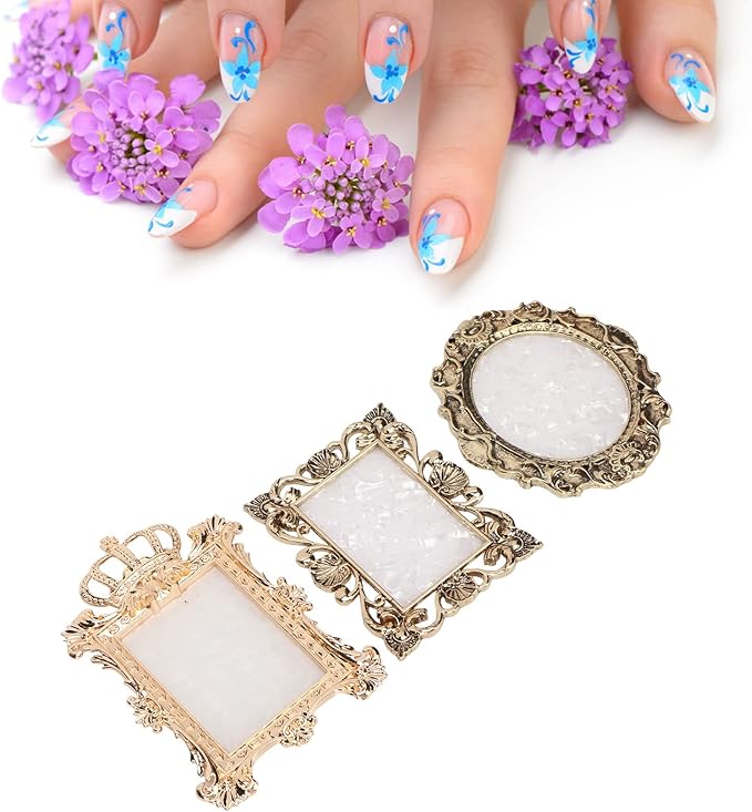 Nail Art Resin Palette,3pcs Vintage Nail Art Palette