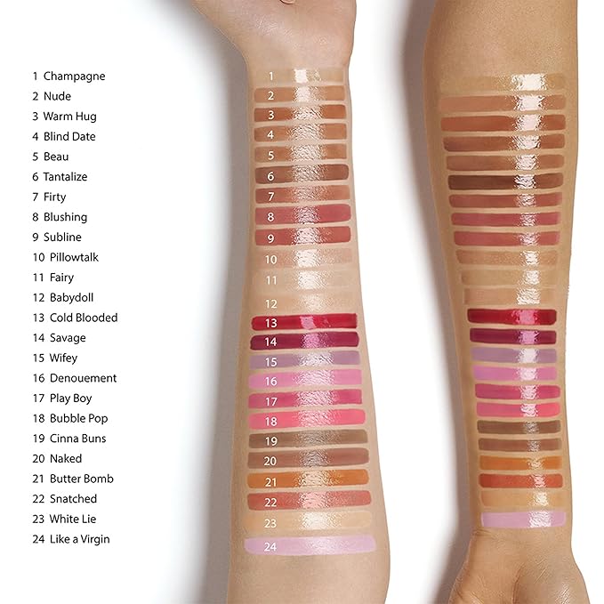 Ruby Kisses Lip Gloss Butter Bomb Gloss Non-Sticky Lip Gloss Vitamin E Natural Nude Lip Makeup - 7.8mL (0.26 US fl.oz) (Flirty)