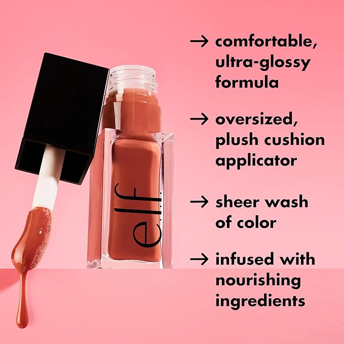 e.l.f. Glow Reviver Lip Oil, Nourishing Tinted Lip Oil For A High-shine Finish, Infused With Jojoba Oil, Vegan & Cruelty-free, Pink Quartz
