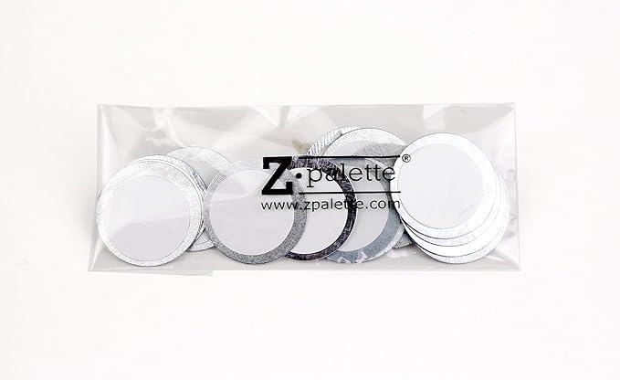 Round Metal Stickers 26mm 30-Pack for Non-Magnetized Makeup