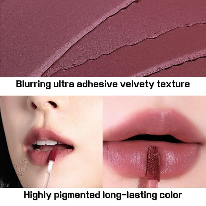 BBIA Last Velvet Tint - Soft & Creamy Matte Finish Lip Stain, Blur Effect with Velvety Texture, Long-Lasting, High Pigment, Lightweight, Non-Drying, Vegan, Korean Lip Makeup (V44 SO GOOD MOCHA)
