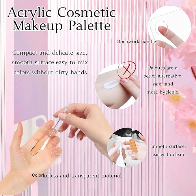 2 Pcs Acrylic Cosmetic Makeup Palette with 2