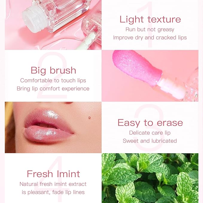 Magic Color Changing Moisturizing Lip Glow Oil,Plumping Glitter Magic