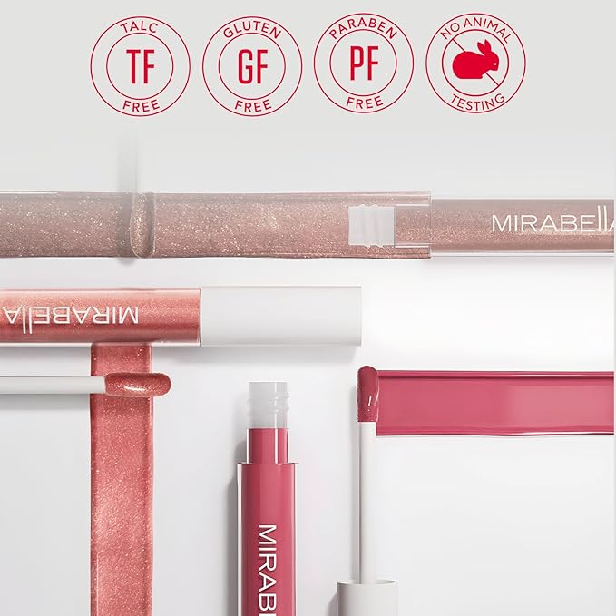 Mirabella Luxe Advanced Formula Matte Lip Gloss, Richly Pigmented Long-Wear and Full-Coverage Liquid Lipstick, Matte Lipstick for Women Stays Put and Won't Dry or Crack Lips, Classic