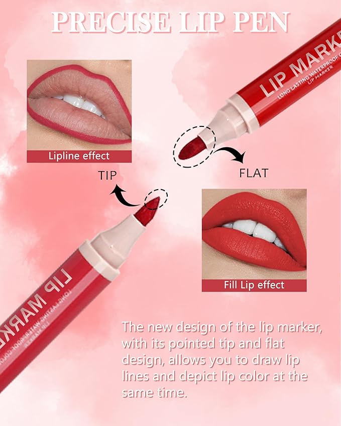 Lip Stain Marker Pen-1Pcs Ruby Red Hydrating Lip