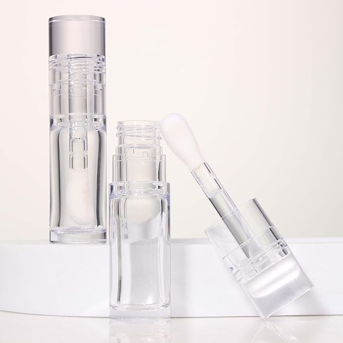 COSIDEA 18pcs Empty 5.5ml Round Clear PETG lip gloss tubes thick wand lipgloss tube container for lip oil