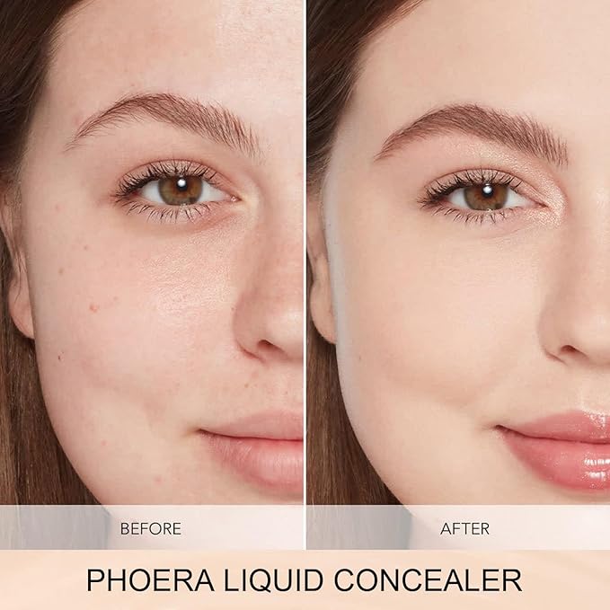 PHOERA Foundation Full Coverage,PHOERA Concealer Lightweight Full Coverage,PHOERA Complexion(101 Porcelain+101#LIGHT)