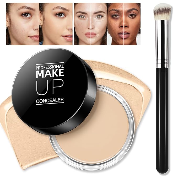 Cream Concealer Full Coverage Makeup, Matte Color Correcting LIGHT CREAM)