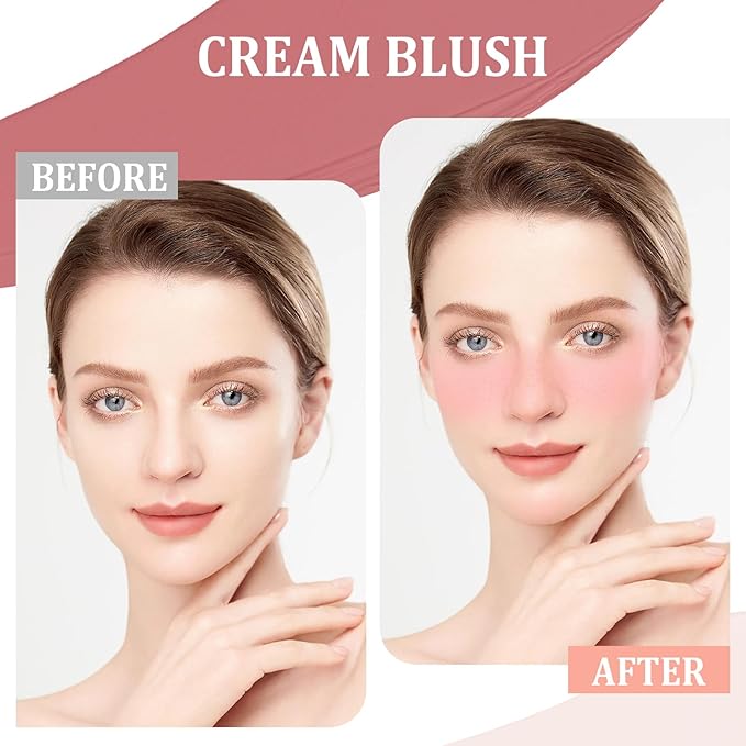 Boobeen Cream Blush for Cheeks, Matte Liquid Cream Natural Glowing