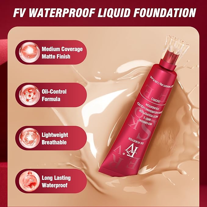 FV Waterproof Foundation with Oil-control, Long Lasting & 30g