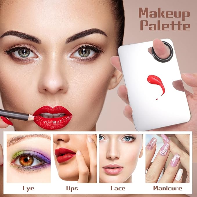 4 in 2 Set Makeup Mixing Palette, Stainless Mixing