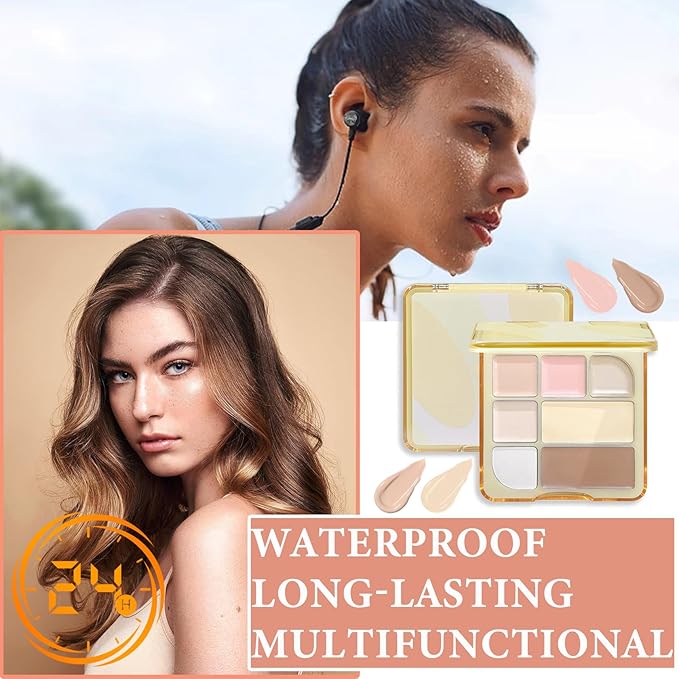 7 Colors Concealer Contour Palette,Correcting Concealer Makeup Palette