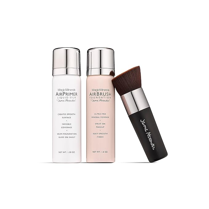MagicMinerals AirBrush Foundation Set by Jerome Alexander – (Warm Medium)