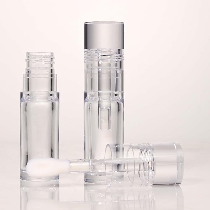 COSIDEA 18pcs Empty 5.5ml Round Clear PETG lip gloss tubes thick wand lipgloss tube container for lip oil