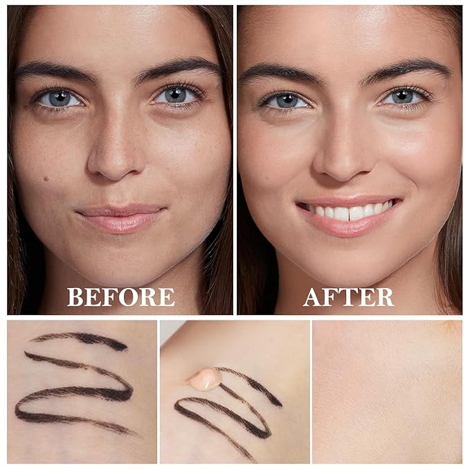 2pcs Liquid Concealer Set with Brush,Full Cover,Concealer W