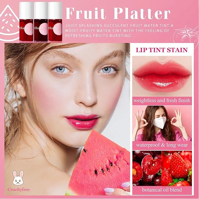 ZARICS 4 Colors Lip Tint Stain Set, Korean Gloss