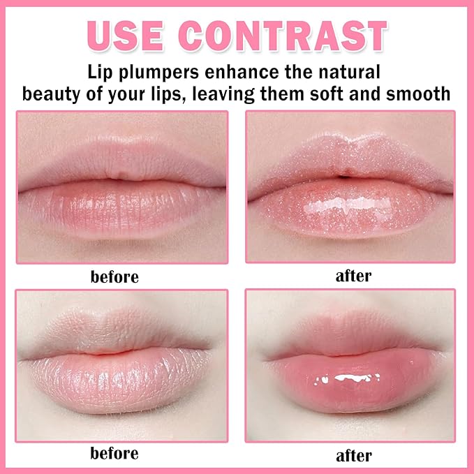 Korean Clear Lip Oil Gloss for Women,Ultra-Hydrating Lip Glow Oil with Chili Extract，Nourishing Lip Oil Tinted,Lip Plumping Booster,Fuller Lips Instantly - 02 Baby Pink