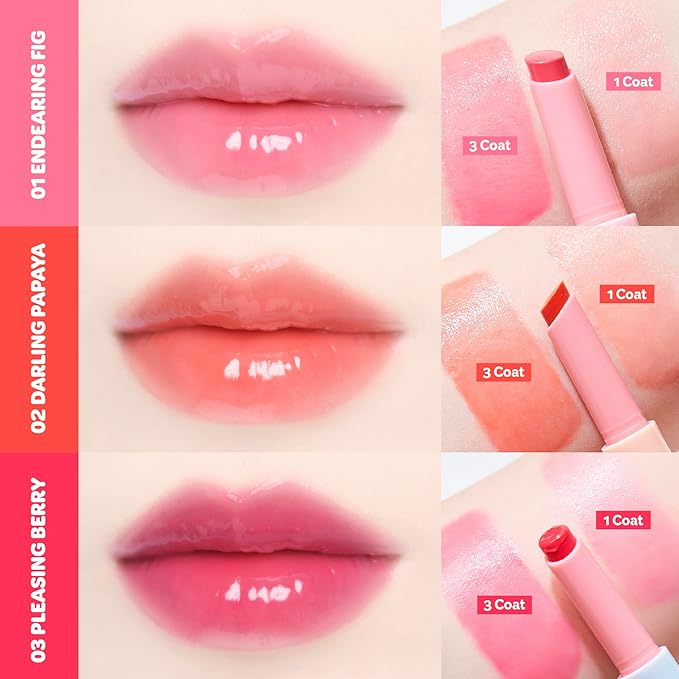 COLORGRAM Fruity Glass Stick 03 Pleasing Berry | Long-Lasting Juicy Lip Tint with Radiant, Glossy Finish | Melting Syrupy Texture for Vibrant, Hydrated Lips | Non-Sticky Shine