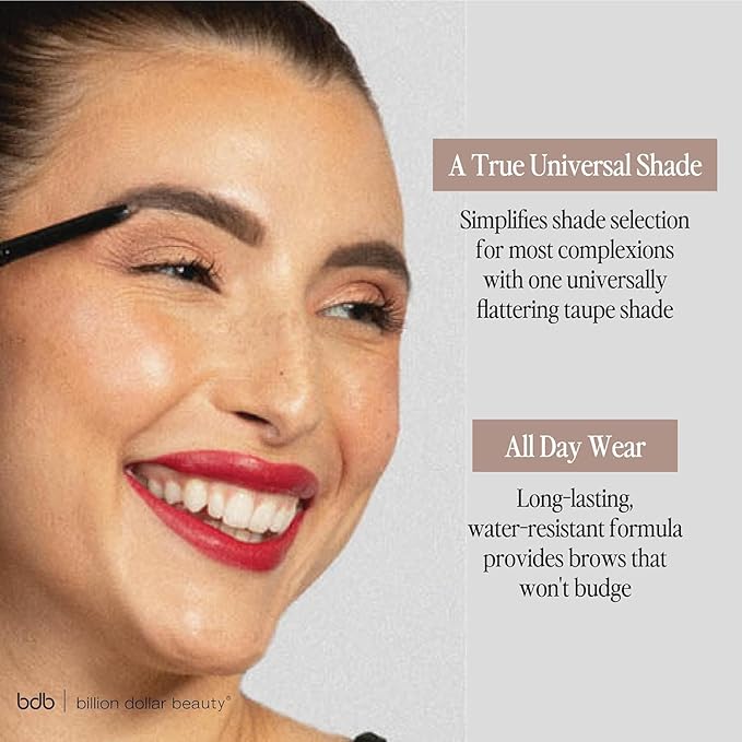 Billion Dollar Brows Universal Eyebrow Pencil – One Perfect Shade, Smudge-Proof, Waterproof, Self-Sharpening Tip, Effortless Blending, Vegan & Cruelty-Free for Flawlessly Defined Brows - 4 Pack