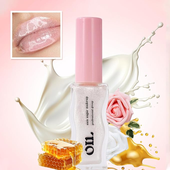 Lip Oil, Moisturizing Lip Glow Oil, Transparent Tinted Moisturizing