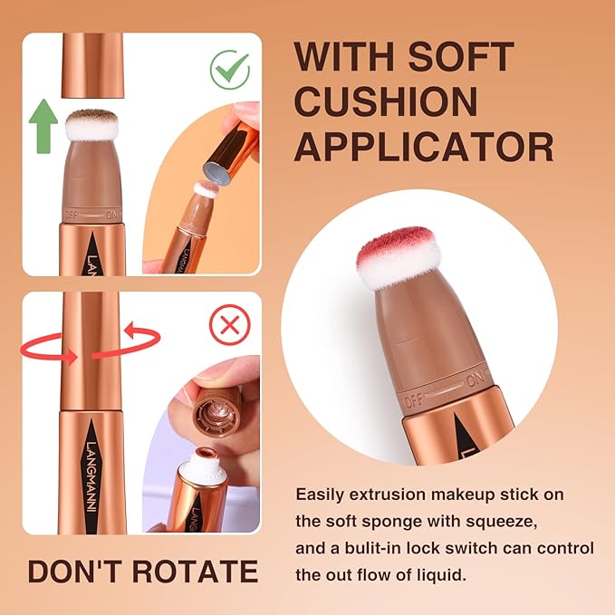 LANGMANNI Liquid Contour Beauty Wand, Face Concealer Contouring,Highlighter,Blusher (#05 Highlighter)