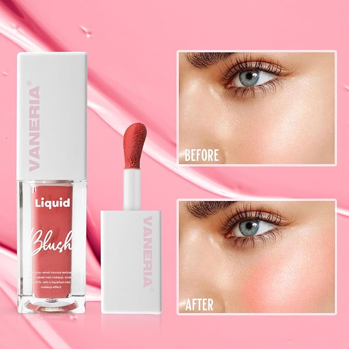 VANERIA Liquid Blush for Cheeks,Long lasting High Pigment Blushes.#1 (/0.17oz) 5g