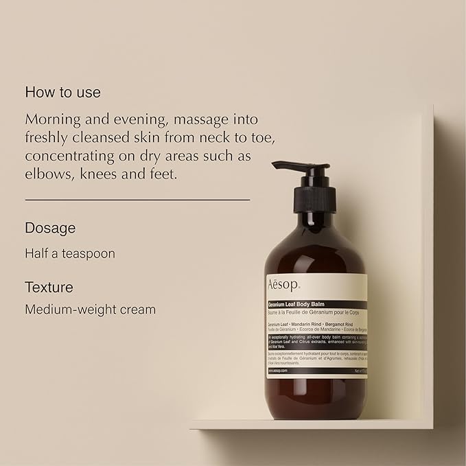 Aesop Geranium Leaf Duet | Gel Body Cleanser + Body Balm | Aromatic Pairing For Cleansed and Supple Skin | Paraben-Free, Cruelty-Free & Vegan |16.9 oz + 16.5 oz
