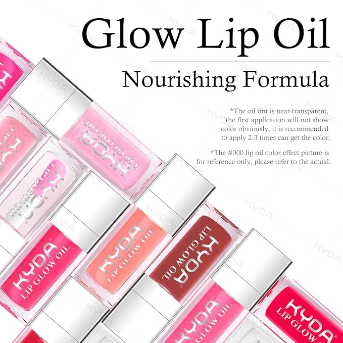 KYDA Hydrating Lip Glow Oil, Moisturizing Lip Oil, Glossy Transparent Plumping Lip Gloss, Tinted Lip Oil for Lip Care and Dry Lips-Raspberry