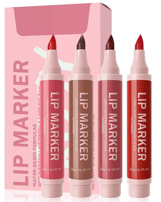 Lip Stain Marker Pen Set-4 Pcs Hydrating Lip