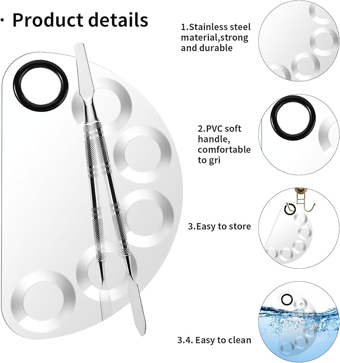 Makeup Mixing Foundation Palette Tools - Stainless Steel