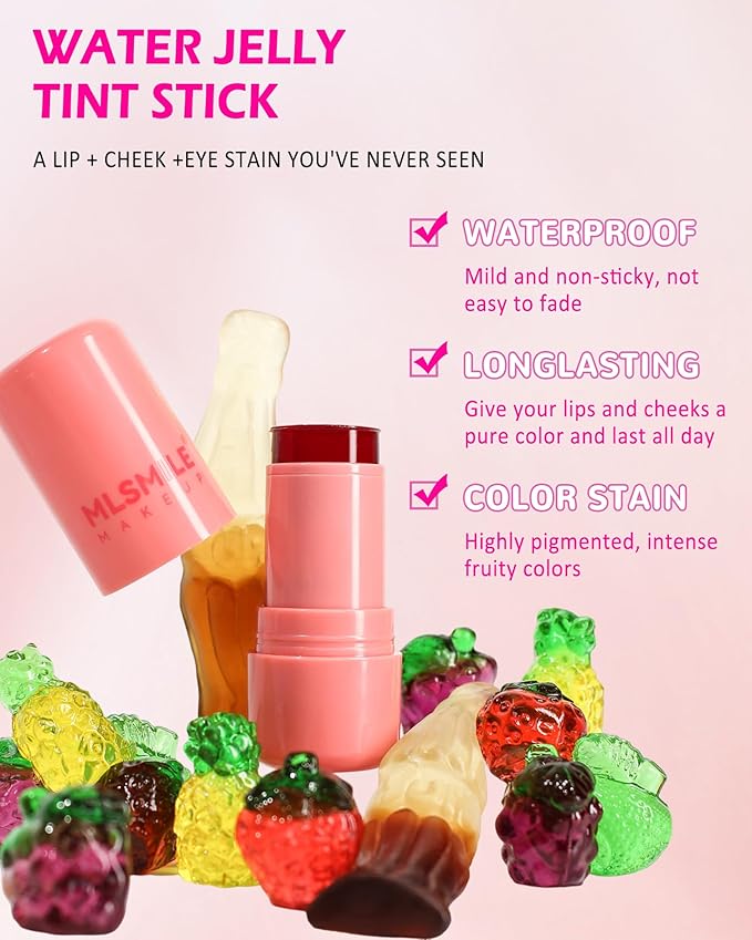 Makeup Jelly Tint,Cooling Water Jelly Tint Coral Blush Lip Stains-02