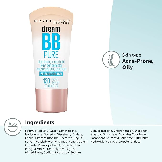 Maybelline Dream Pure Skin Clearing BB Cream, 8-in-1