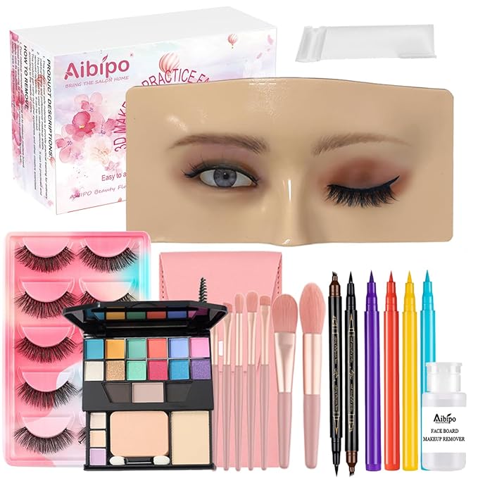 Makeup Practice Face, Makeup Mannequin Face with Makeup