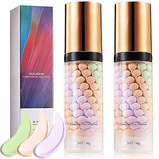 2 Pcs One Step Color Corrector,Natural Isolation Cream,Face