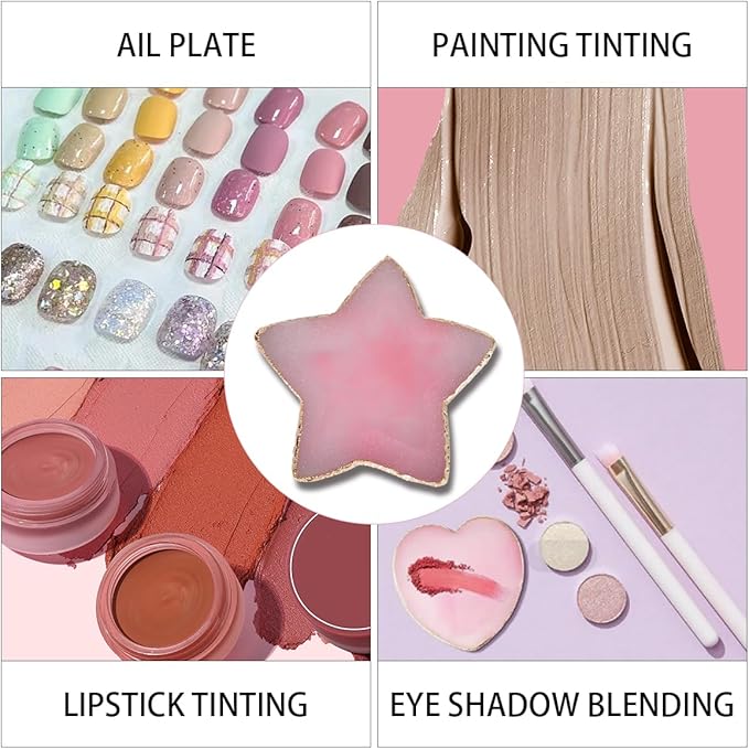 Nail Polish Palette, 2Pcs Resin Nail Art Palette,