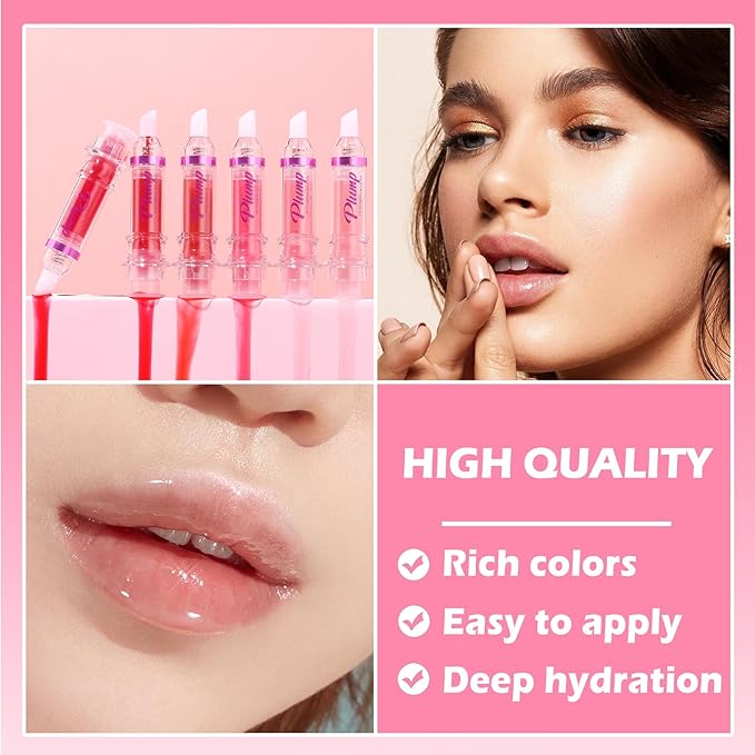 Korean Clear Lip Oil Gloss for Women,Ultra-Hydrating Lip Glow Oil with Chili Extract，Nourishing Lip Oil Tinted,Lip Plumping Booster,Fuller Lips Instantly - 02 Baby Pink