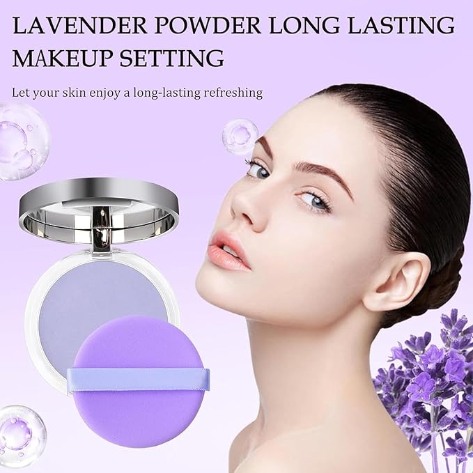 Lavender Matte Setting Powder, Oil Control Smooths Facial (Purple, 0.) 38oz