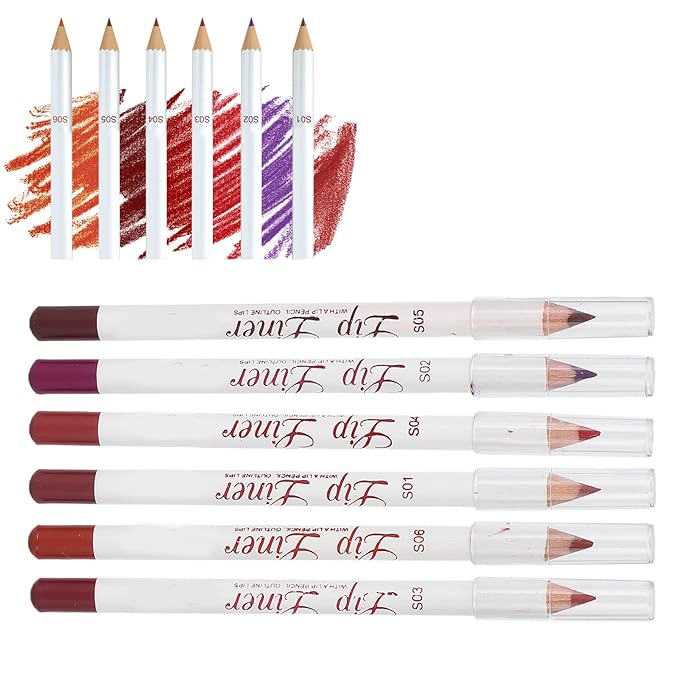 6pcs Lip Liner, Professional Waterproof Matte Long Lasting Long