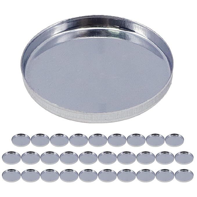 Pack of 30 Empty Round Metal Pans 26mm
