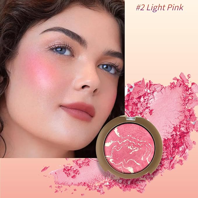 Baked Blush Powder, Natural Glow Blush Palette, Contour Makeup #02