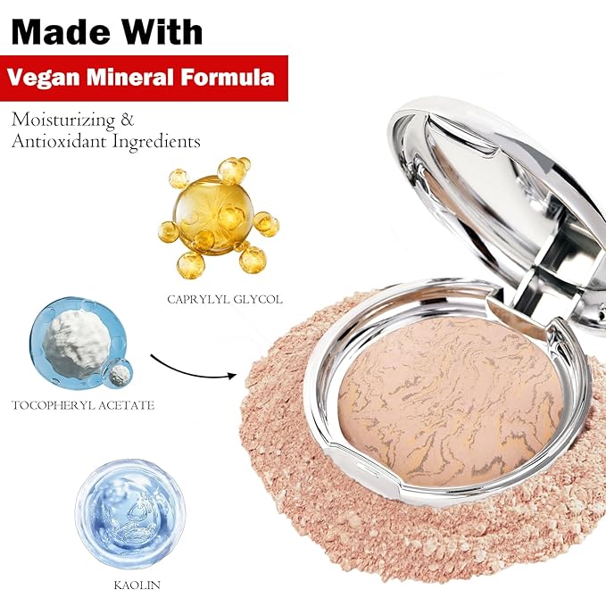 Marbleized Baked Foundation Makeup, Balance and Brighten Color MEDIUM, 0.) 32 Oz