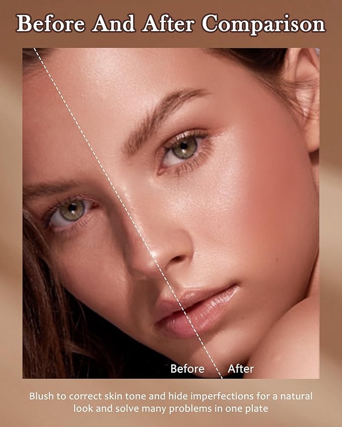 Matte Blush Powder Palette-2Colors Cruelty-Free Buildable Facial Cheek for Women-04