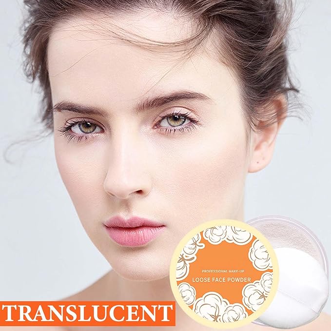 Oil Control Loose Face Powder,Translucent Setting Powder With