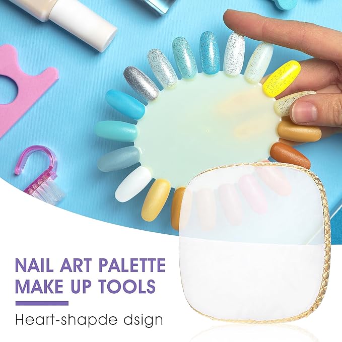 Resin Nail Art Palette Gold Edge Nail Holder